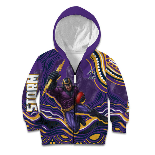 Personalized Gold Coast Titans Kid Hoodie Aboriginal Dot Art - Dreamtime Rugby Mascot