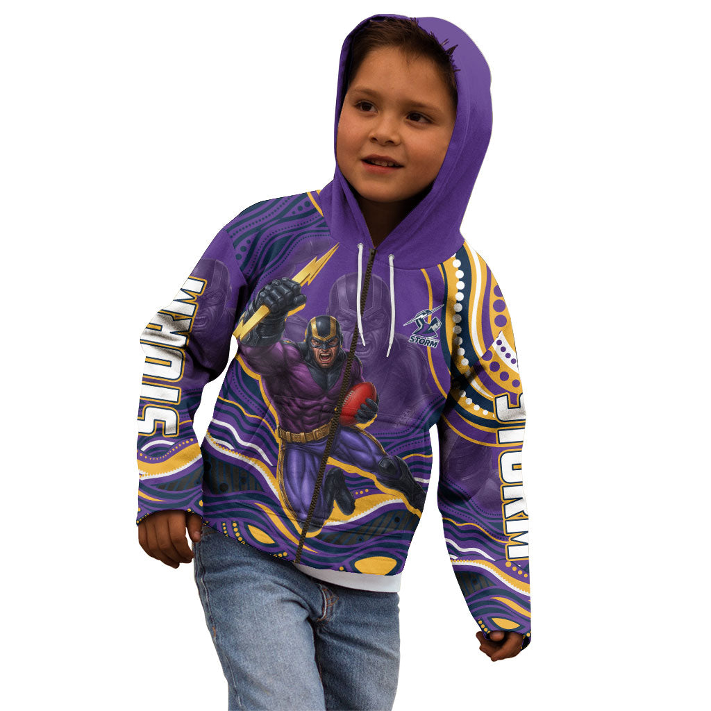 Personalized Gold Coast Titans Kid Hoodie Aboriginal Dot Art - Dreamtime Rugby Mascot