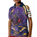 Personalized Gold Coast Titans Kid Polo Shirt Aboriginal Dot Art - Dreamtime Rugby Mascot