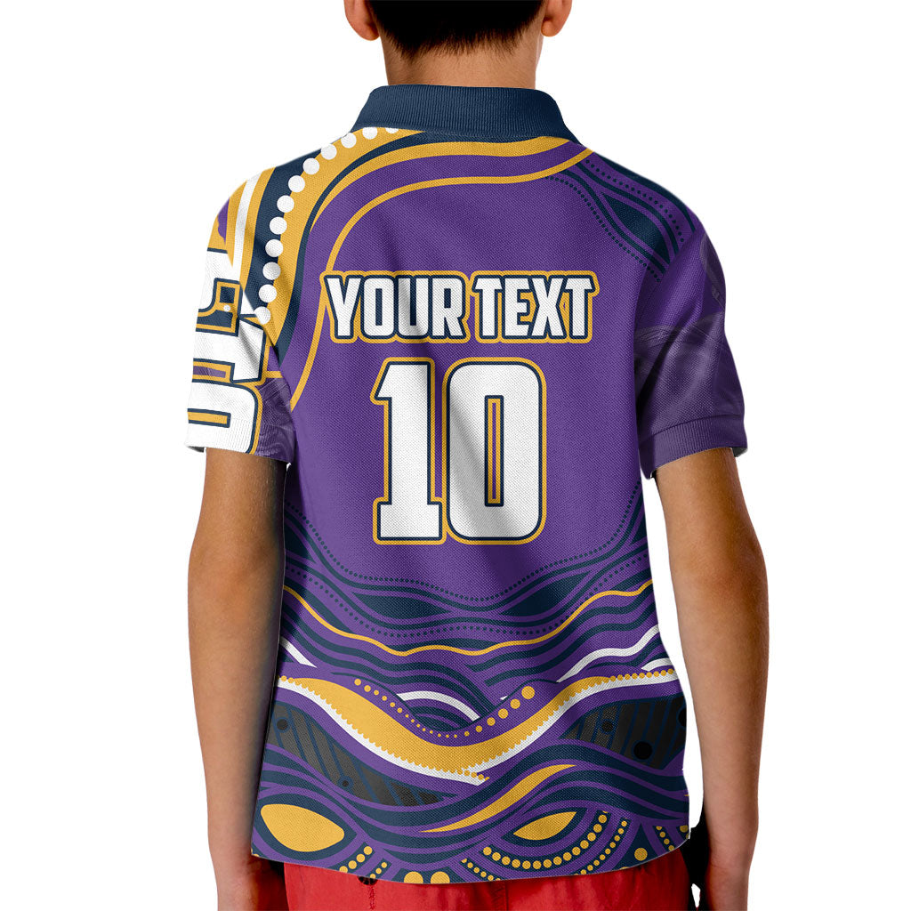 Personalized Gold Coast Titans Kid Polo Shirt Aboriginal Dot Art - Dreamtime Rugby Mascot