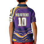 Personalized Gold Coast Titans Kid Polo Shirt Aboriginal Dot Art - Dreamtime Rugby Mascot