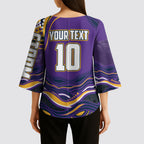 Personalized Gold Coast Titans Kimono Sleeve Blouse Aboriginal Dot Art - Dreamtime Rugby Mascot