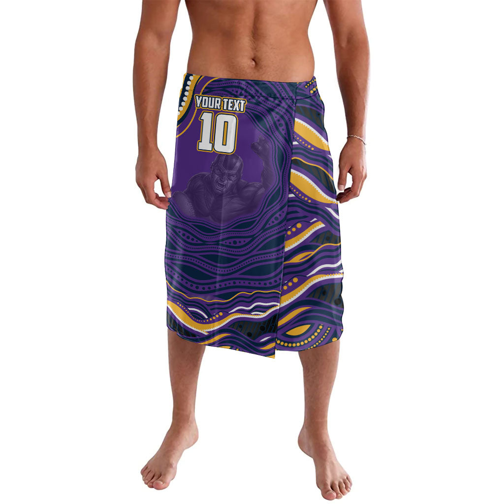 Personalized Gold Coast Titans Lavalava Aboriginal Dot Art - Dreamtime Rugby Mascot