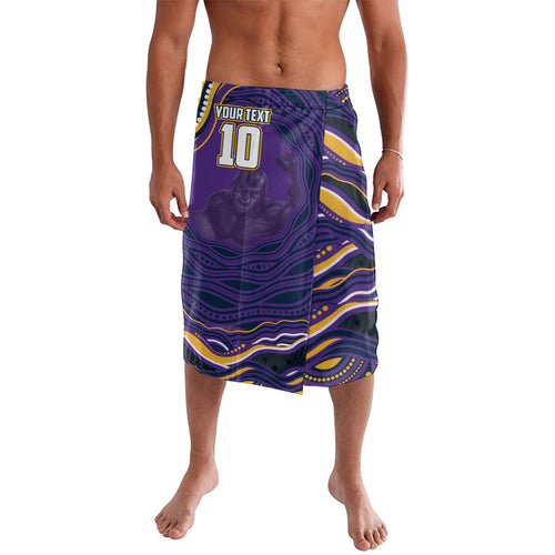 Personalized Gold Coast Titans Lavalava Aboriginal Dot Art - Dreamtime Rugby Mascot