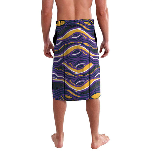 Personalized Gold Coast Titans Lavalava Aboriginal Dot Art - Dreamtime Rugby Mascot