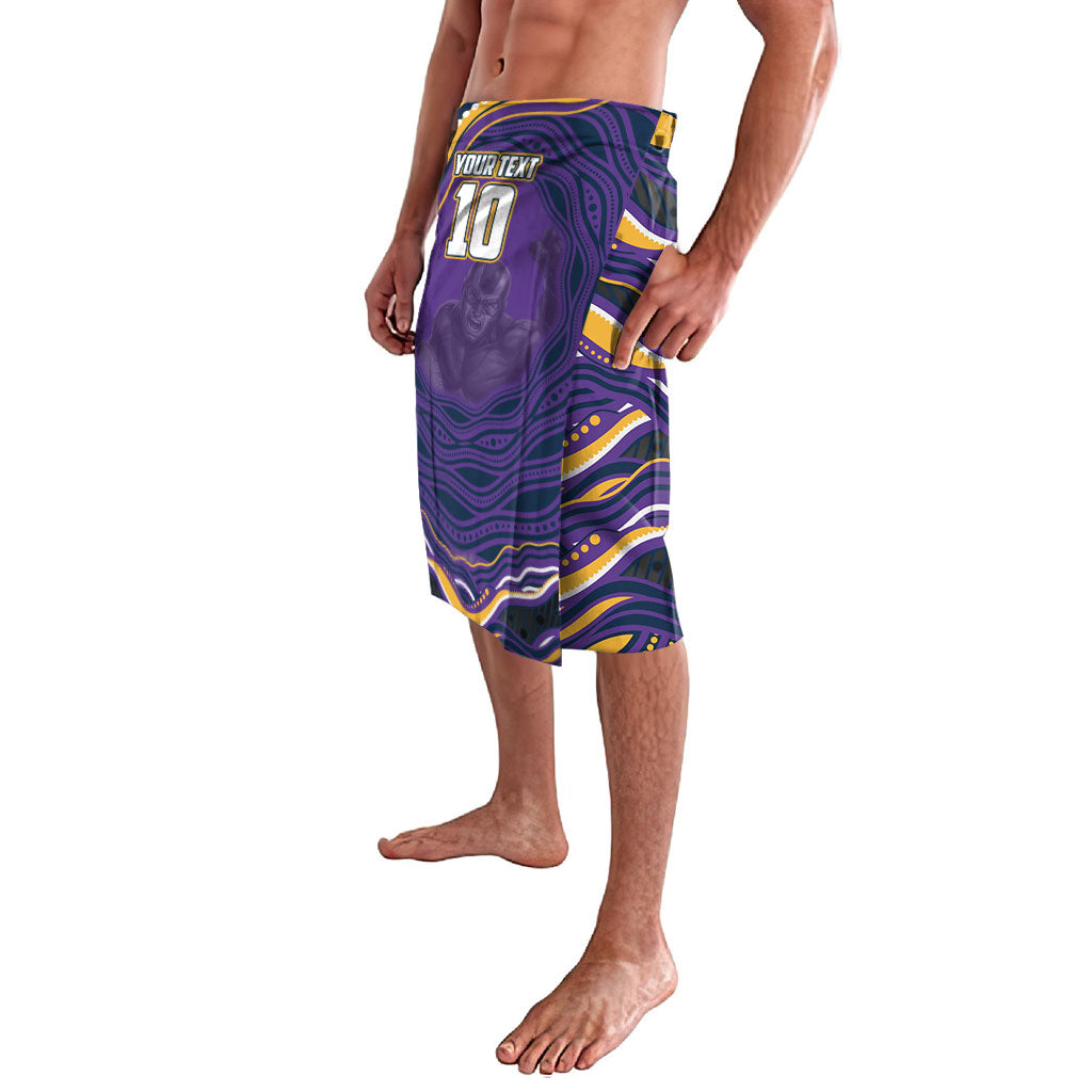 Personalized Gold Coast Titans Lavalava Aboriginal Dot Art - Dreamtime Rugby Mascot