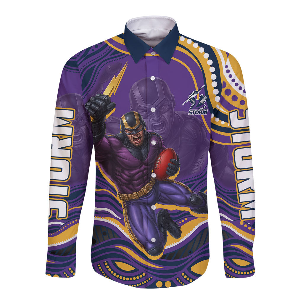 Personalized Gold Coast Titans Long Sleeve Button Shirt Aboriginal Dot Art - Dreamtime Rugby Mascot