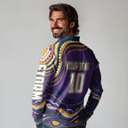 Personalized Gold Coast Titans Long Sleeve Polo Shirt Aboriginal Dot Art - Dreamtime Rugby Mascot