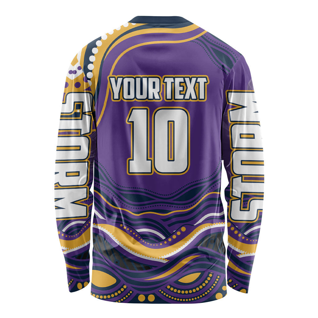 Personalized Gold Coast Titans Long Sleeve Shirt Aboriginal Dot Art - Dreamtime Rugby Mascot