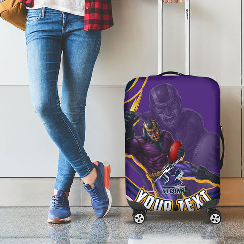 Personalized Gold Coast Titans Luggage Cover Aboriginal Dot Art - Dreamtime Rugby Mascot