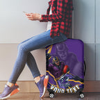 Personalized Gold Coast Titans Luggage Cover Aboriginal Dot Art - Dreamtime Rugby Mascot