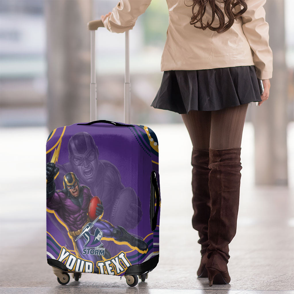 Personalized Gold Coast Titans Luggage Cover Aboriginal Dot Art - Dreamtime Rugby Mascot