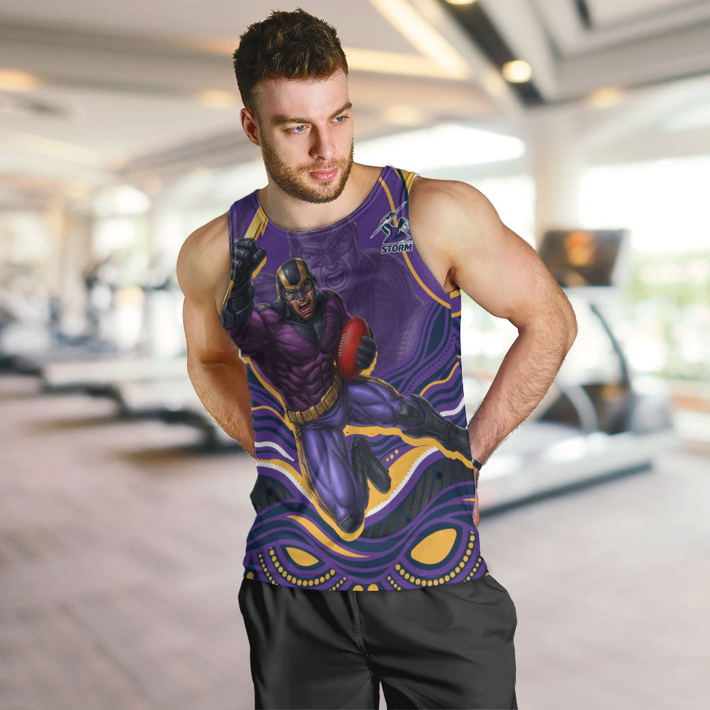 Personalized Gold Coast Titans Men Tank Top Aboriginal Dot Art - Dreamtime Rugby Mascot