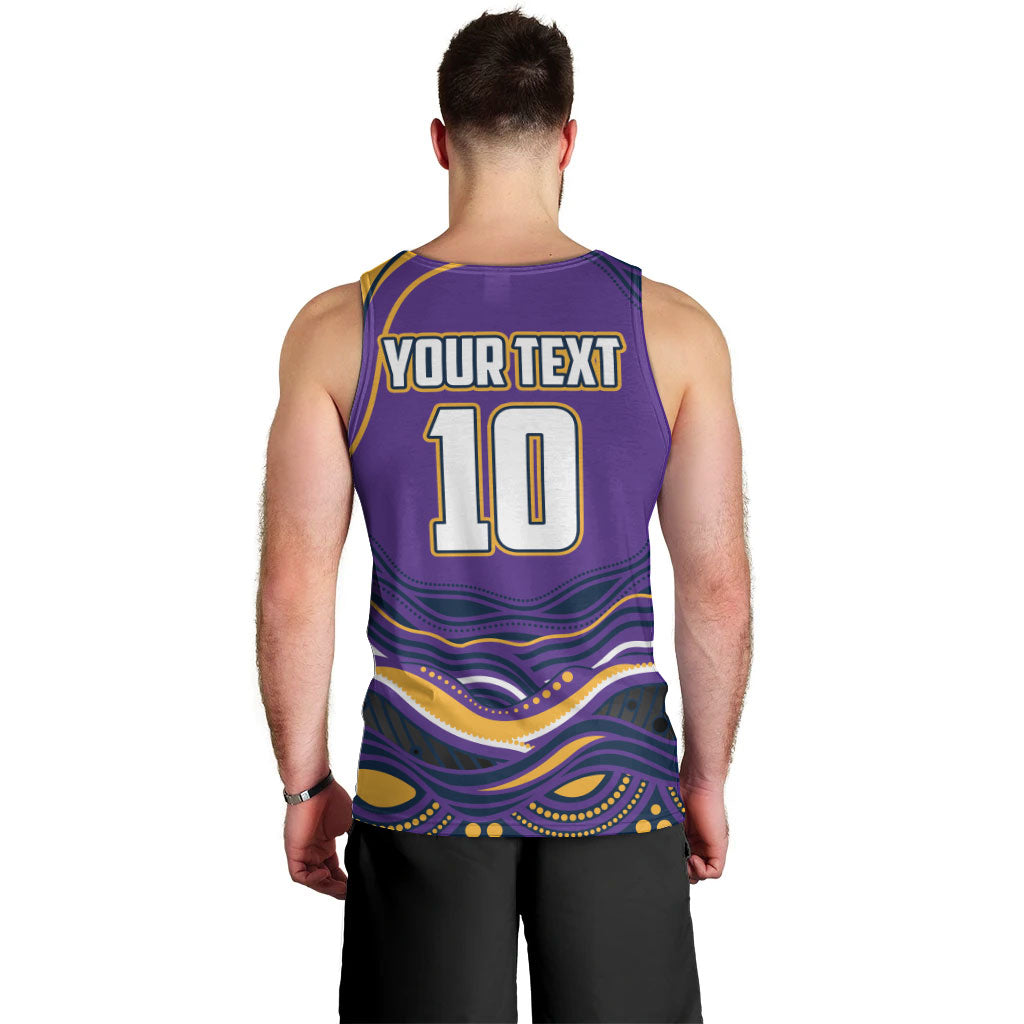 Personalized Gold Coast Titans Men Tank Top Aboriginal Dot Art - Dreamtime Rugby Mascot