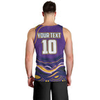 Personalized Gold Coast Titans Men Tank Top Aboriginal Dot Art - Dreamtime Rugby Mascot