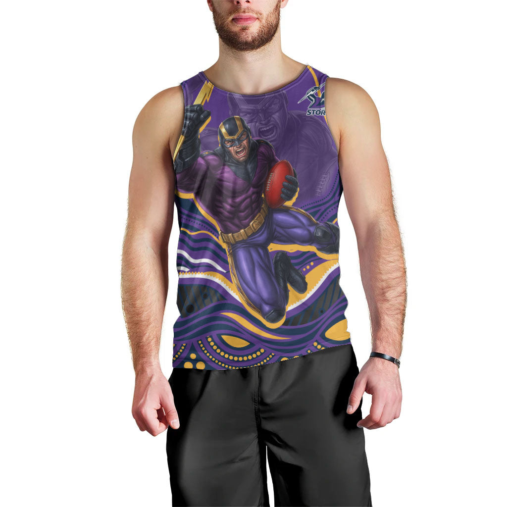 Personalized Gold Coast Titans Men Tank Top Aboriginal Dot Art - Dreamtime Rugby Mascot