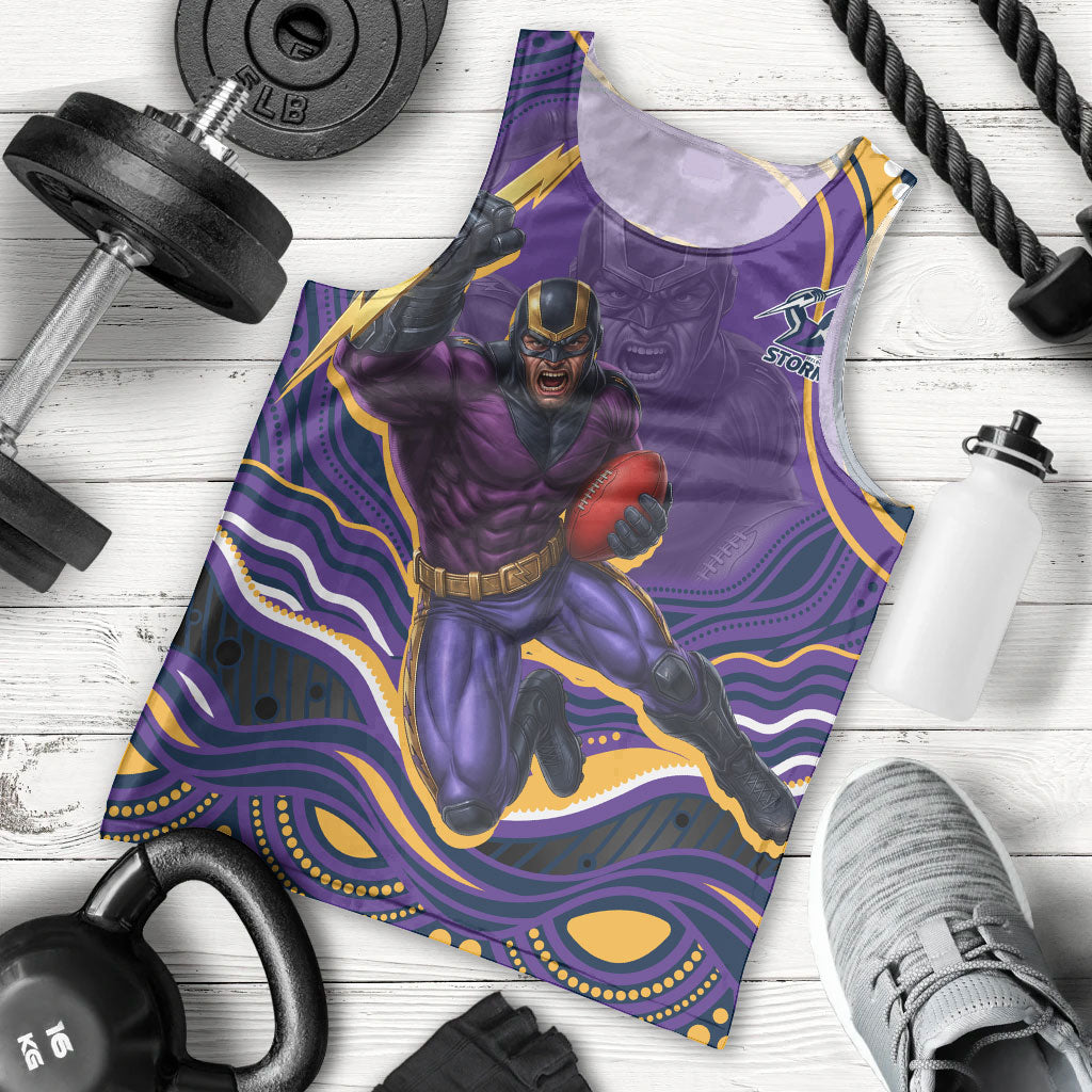Personalized Gold Coast Titans Men Tank Top Aboriginal Dot Art - Dreamtime Rugby Mascot