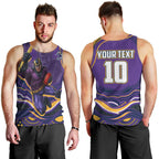 Personalized Gold Coast Titans Men Tank Top Aboriginal Dot Art - Dreamtime Rugby Mascot