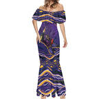 Personalized Gold Coast Titans Mermaid Dress Aboriginal Dot Art - Dreamtime Rugby Mascot