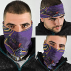 Personalized Gold Coast Titans Neck Gaiter Aboriginal Dot Art - Dreamtime Rugby Mascot