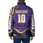 Personalized Gold Coast Titans Padded Jacket Aboriginal Dot Art - Dreamtime Rugby Mascot