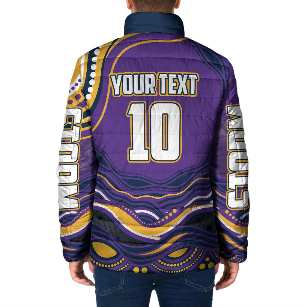 Personalized Gold Coast Titans Padded Jacket Aboriginal Dot Art - Dreamtime Rugby Mascot