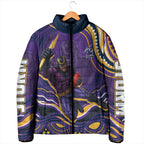 Personalized Gold Coast Titans Padded Jacket Aboriginal Dot Art - Dreamtime Rugby Mascot