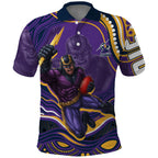 Personalized Gold Coast Titans Polo Shirt Aboriginal Dot Art - Dreamtime Rugby Mascot