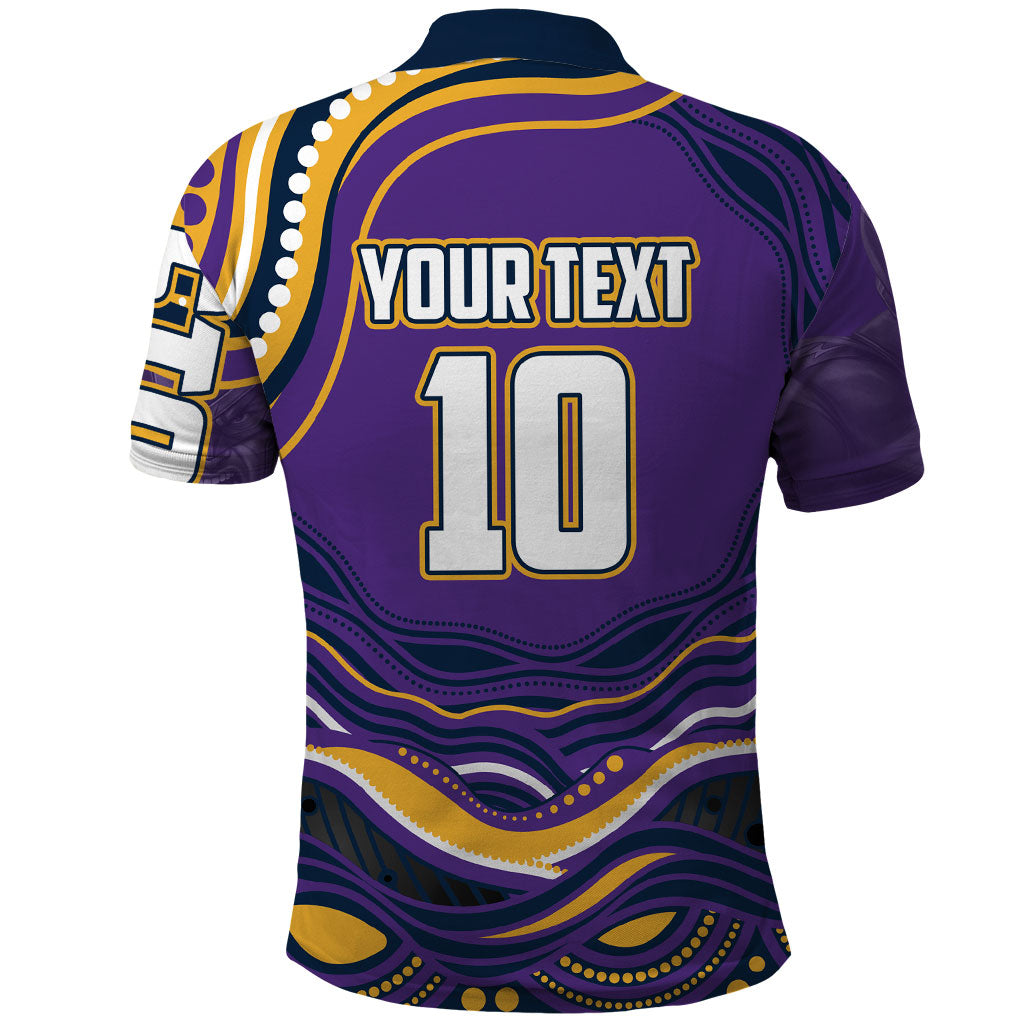 Personalized Gold Coast Titans Polo Shirt Aboriginal Dot Art - Dreamtime Rugby Mascot