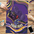 Personalized Gold Coast Titans Puzzle Aboriginal Dot Art - Dreamtime Rugby Mascot