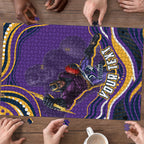 Personalized Gold Coast Titans Puzzle Aboriginal Dot Art - Dreamtime Rugby Mascot