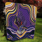Personalized Gold Coast Titans Quilt Aboriginal Dot Art - Dreamtime Rugby Mascot