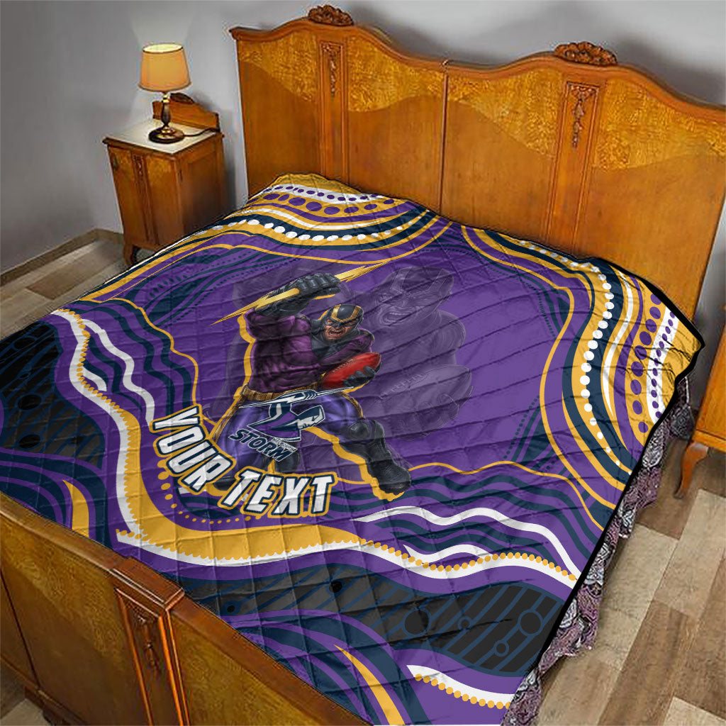 Personalized Gold Coast Titans Quilt Aboriginal Dot Art - Dreamtime Rugby Mascot