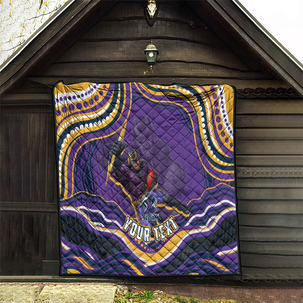 Personalized Gold Coast Titans Quilt Aboriginal Dot Art - Dreamtime Rugby Mascot