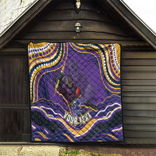 Personalized Gold Coast Titans Quilt Aboriginal Dot Art - Dreamtime Rugby Mascot