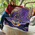 Personalized Gold Coast Titans Quilt Aboriginal Dot Art - Dreamtime Rugby Mascot