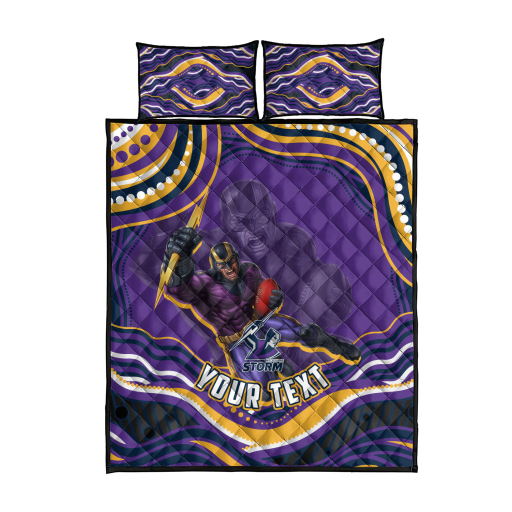 Personalized Gold Coast Titans Quilt Bed Set Aboriginal Dot Art - Dreamtime Rugby Mascot