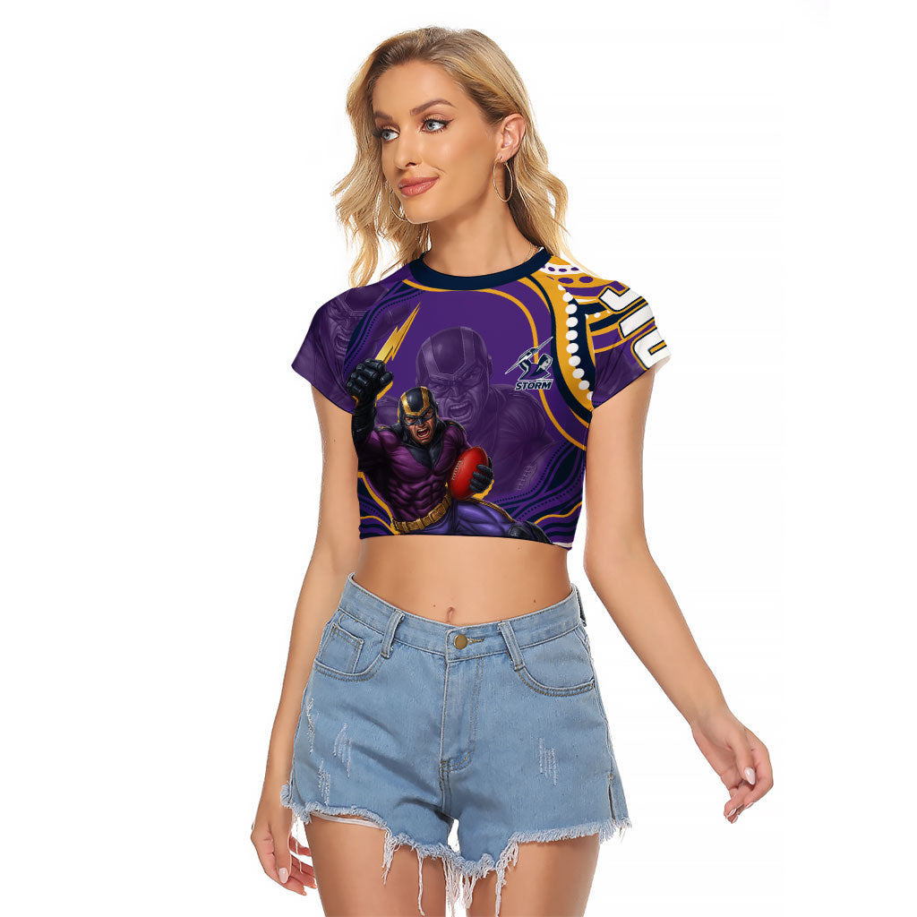 Personalized Gold Coast Titans Raglan Cropped T Shirt Aboriginal Dot Art - Dreamtime Rugby Mascot