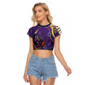 Personalized Gold Coast Titans Raglan Cropped T Shirt Aboriginal Dot Art - Dreamtime Rugby Mascot