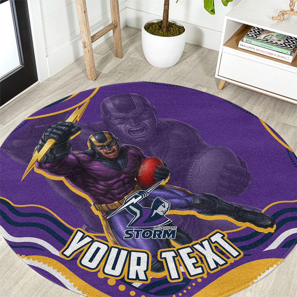 Personalized Gold Coast Titans Round Carpet Aboriginal Dot Art - Dreamtime Rugby Mascot