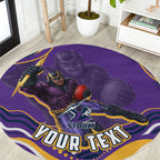 Personalized Gold Coast Titans Round Carpet Aboriginal Dot Art - Dreamtime Rugby Mascot