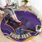 Personalized Gold Coast Titans Round Carpet Aboriginal Dot Art - Dreamtime Rugby Mascot