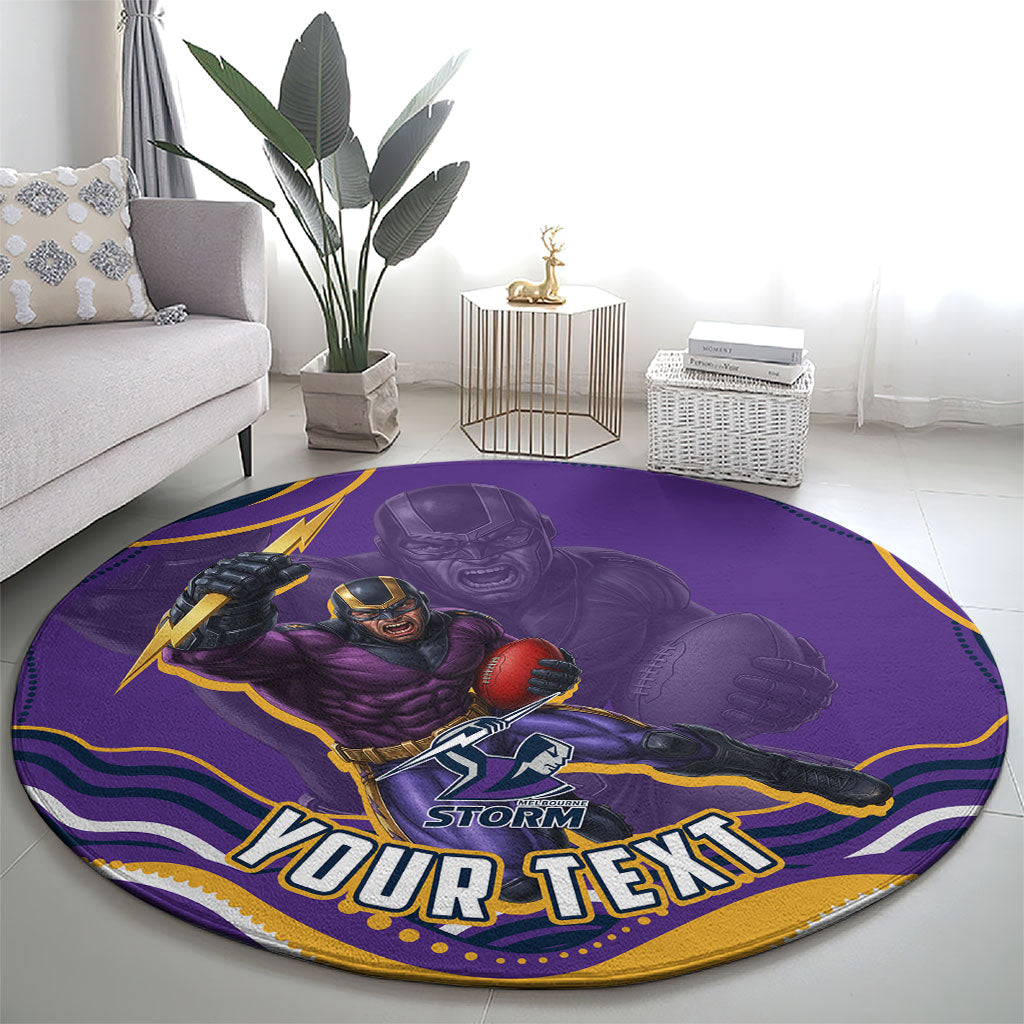 Personalized Gold Coast Titans Round Carpet Aboriginal Dot Art - Dreamtime Rugby Mascot