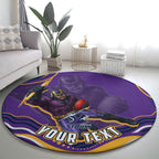 Personalized Gold Coast Titans Round Carpet Aboriginal Dot Art - Dreamtime Rugby Mascot