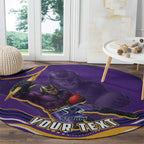 Personalized Gold Coast Titans Round Carpet Aboriginal Dot Art - Dreamtime Rugby Mascot