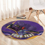 Personalized Gold Coast Titans Round Carpet Aboriginal Dot Art - Dreamtime Rugby Mascot