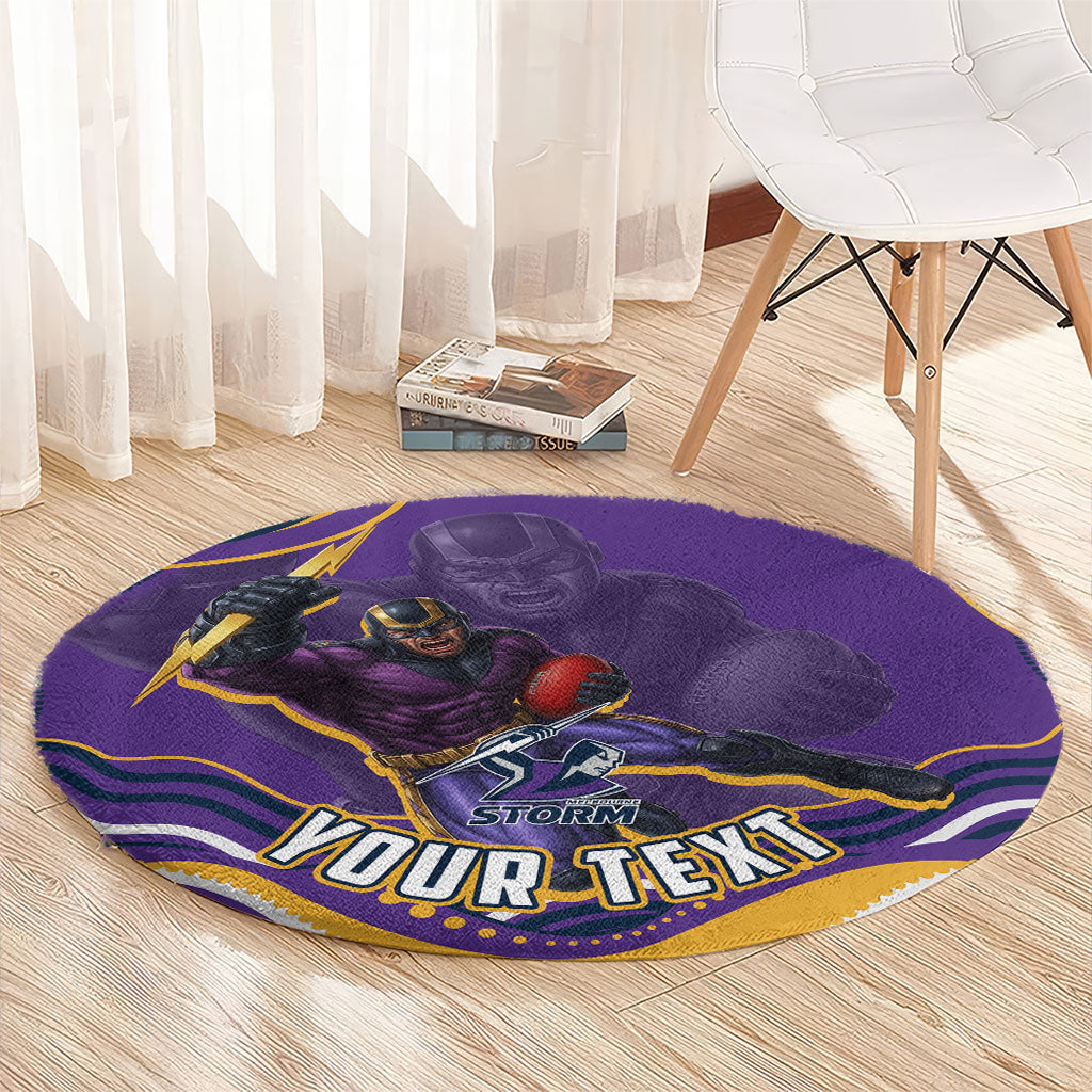 Personalized Gold Coast Titans Round Carpet Aboriginal Dot Art - Dreamtime Rugby Mascot