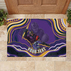 Personalized Gold Coast Titans Rubber Doormat Aboriginal Dot Art - Dreamtime Rugby Mascot