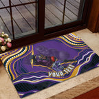 Personalized Gold Coast Titans Rubber Doormat Aboriginal Dot Art - Dreamtime Rugby Mascot