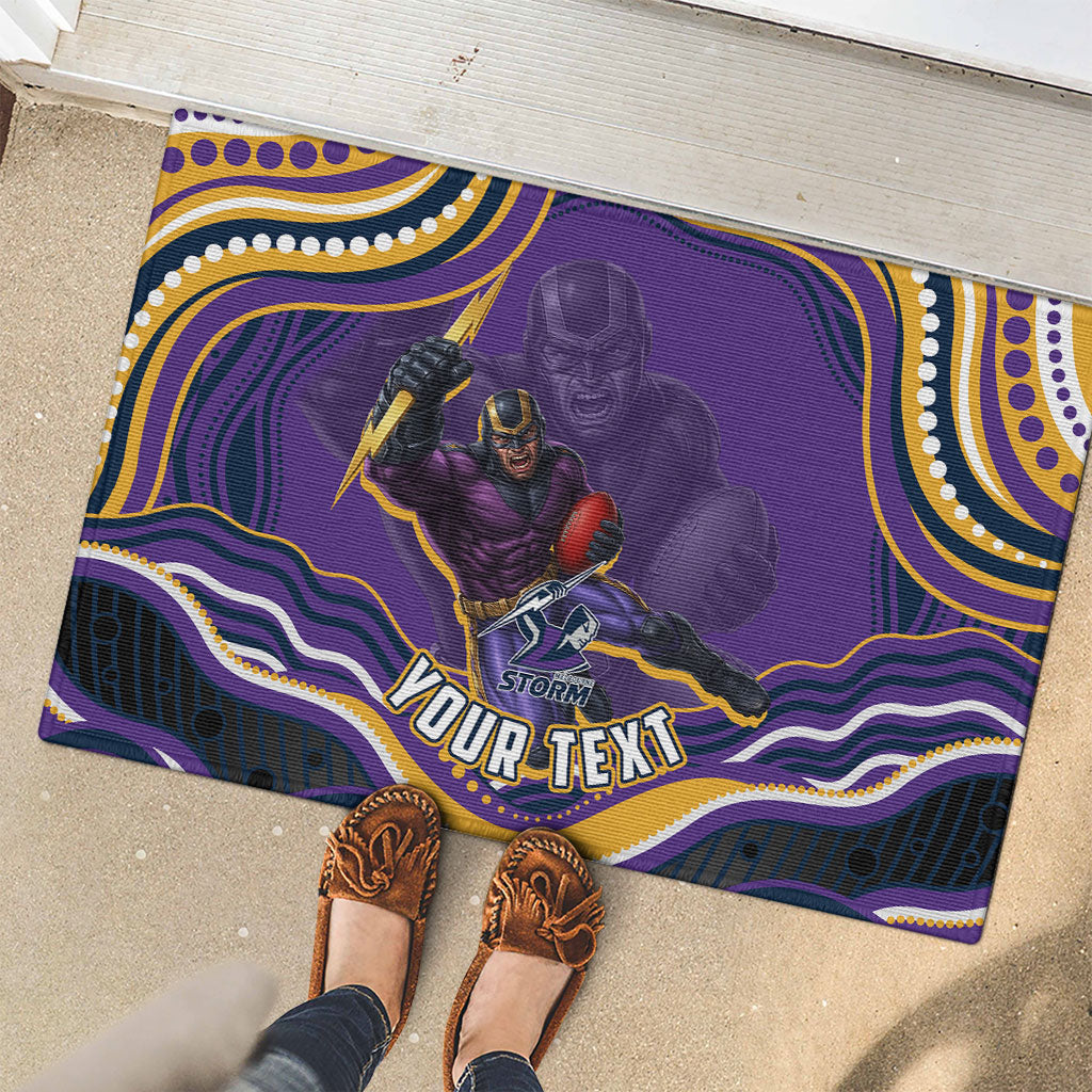 Personalized Gold Coast Titans Rubber Doormat Aboriginal Dot Art - Dreamtime Rugby Mascot